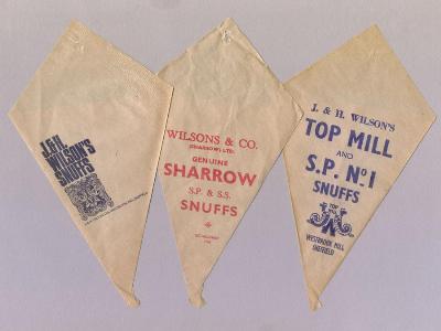 Wilson Snuff, advertising bags -  select me for a larger image