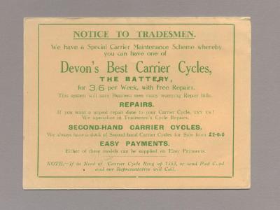 Carrier Cycles Catalogue. -  select me for a larger image