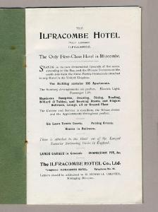 Ilfracombe Hotel brochure -  select me for a larger image
