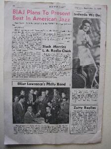 Down Beat music magazine, 1945 -  select me for a larger image