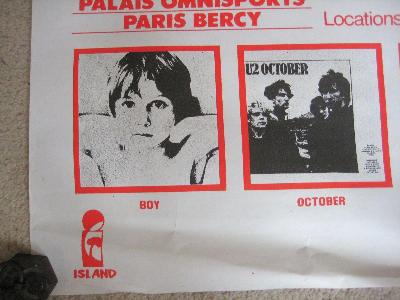 U2, 1985 concert poster, Paris -  select me for a larger image