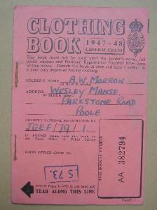 Other Topics - WW2 Clothing Ration book