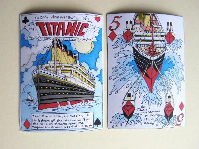 Titanic playing cards, E M Lewis -  select me for a larger image