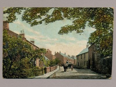 Other cards, unidentified - Village street scene