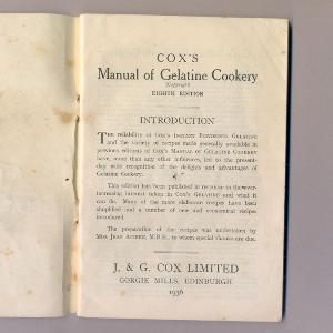 Cox manual of gelatine cookery -  select me for a larger image