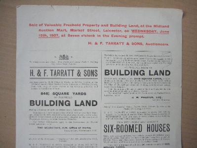 Leicestershire - 1902 property sales flyer