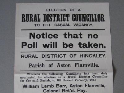 Aston Flamville Election posters -  select me for a larger image