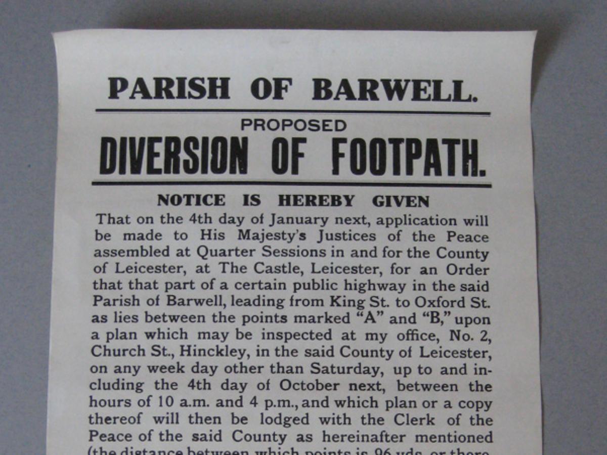 Barwell Footpath Poster -  select me for a larger image