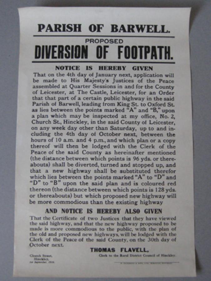 Barwell Footpath Poster -  select me for a larger image