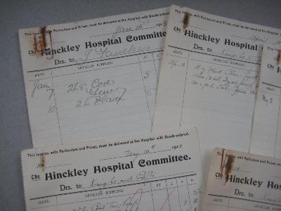 Hinckley Hospital Invoices, 1913 -  select me for a larger image