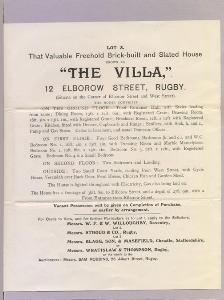 Rugby area, 1923 Auction sale -  select me for a larger image