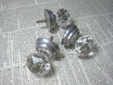 Glass and aluminium knobs -  select me for a larger image