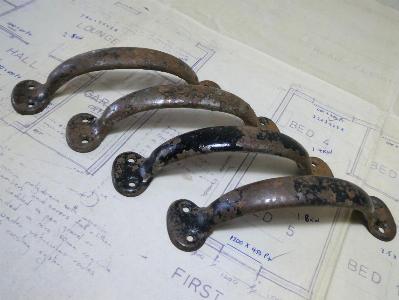 Handles, ironmongery etc - Steel pull handles, pairs