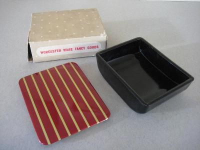 Worcester Ware cigarette box and ashtray -  select me for a larger image
