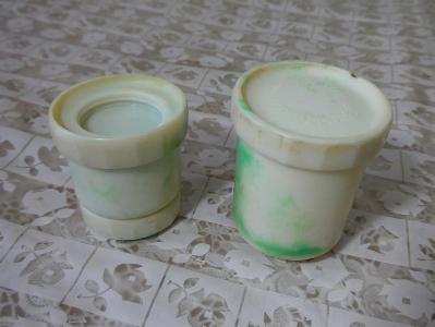 Cruet set, marbled green -  select me for a larger image