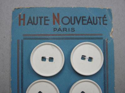 French white buttons on card -  select me for a larger image