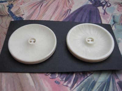 Large white vintage buttons -  select me for a larger image