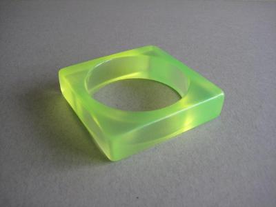 Vintage Square Green Bangle -  select me for a larger image