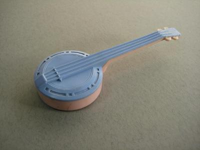 Banjo shaped baby rattle -  select me for a larger image