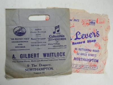 Record shop advertising bags -  select me for a larger image