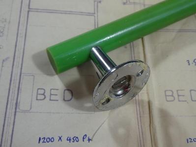 Green and chrome pull handles, pair -  select me for a larger image
