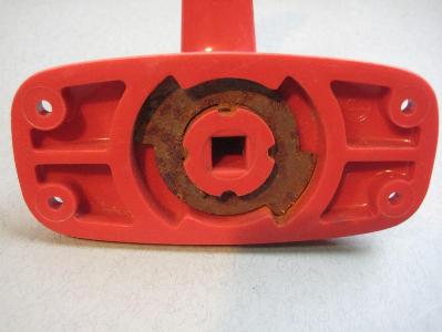 Red lever handle, 1960s -  select me for a larger image