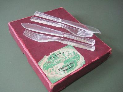 Lucite fish and salad cutlery set -  select me for a larger image