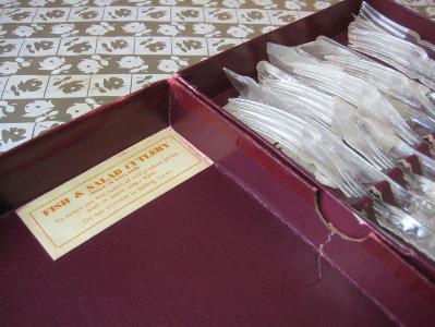 Lucite fish and salad cutlery set -  select me for a larger image