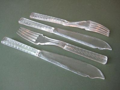 Lucite fish and salad cutlery set -  select me for a larger image